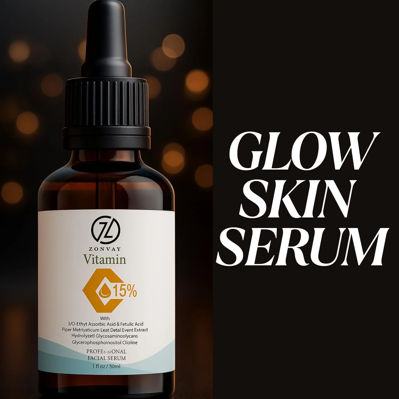 سرم ویتامین C 15% برای صورت - ضد پیری، آبرسان و اصلاح کننده لک های تیره - حاوی اسید هیالورونیک و آنتی اکسیدان های فرولیک اسید - مناسب برای خانم ها و آقایان