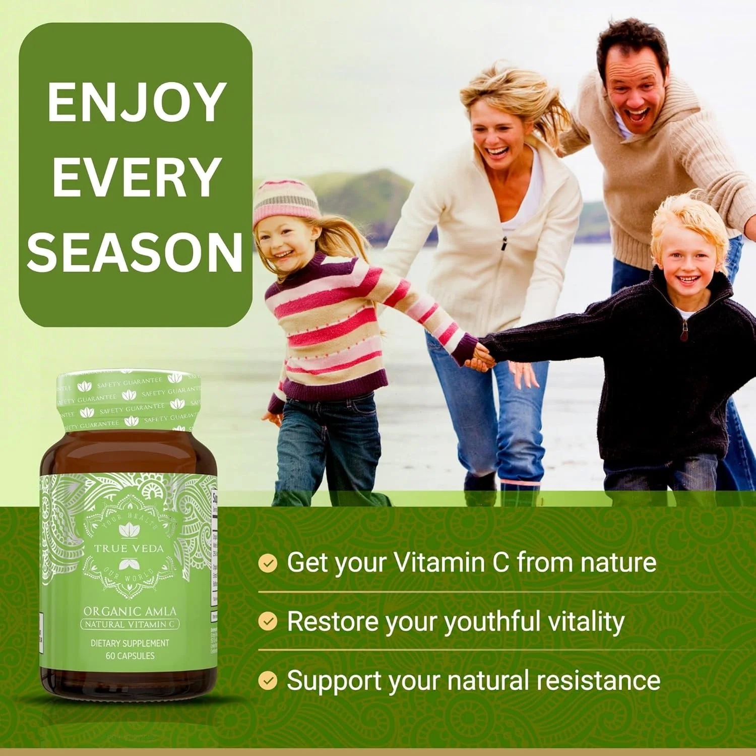 کپسول های ویتامین C آمله ارگانیک True Veda – دارای گواهی USDA ارگانیک | ویتامین C گیاهی غذای کامل | مکمل آملکی | اجتناب از اسید آسکوربیک مصنوعی | آلمای غنی از آنتی اکسیدان | آیورودا | 60 عدد کپسول های ویتامین C آمله ارگانیک True Veda – دارای گواهی USDA ارگانیک | ویتامین C گیاهی غذای کامل | مکمل آملکی | اجتناب از اسید آسکوربیک مصنوعی | آلمای غنی از آنتی اکسیدان | آیورودا | 60 عدد