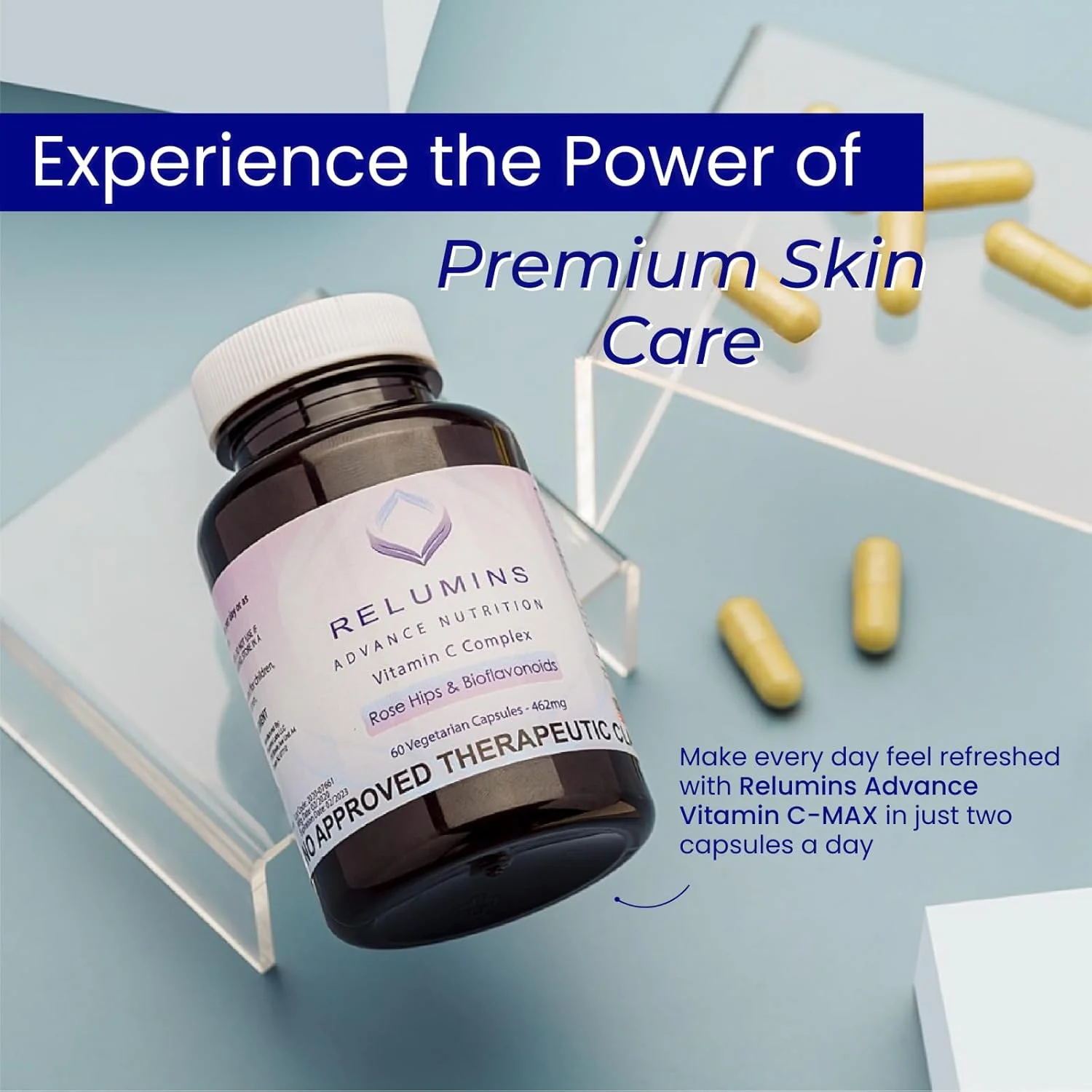 کپسول کمپلکس ویتامین C پیشرفته روشن کننده پوست حاوی گل رز و بیوفلاونوئیدها (60 عدد)