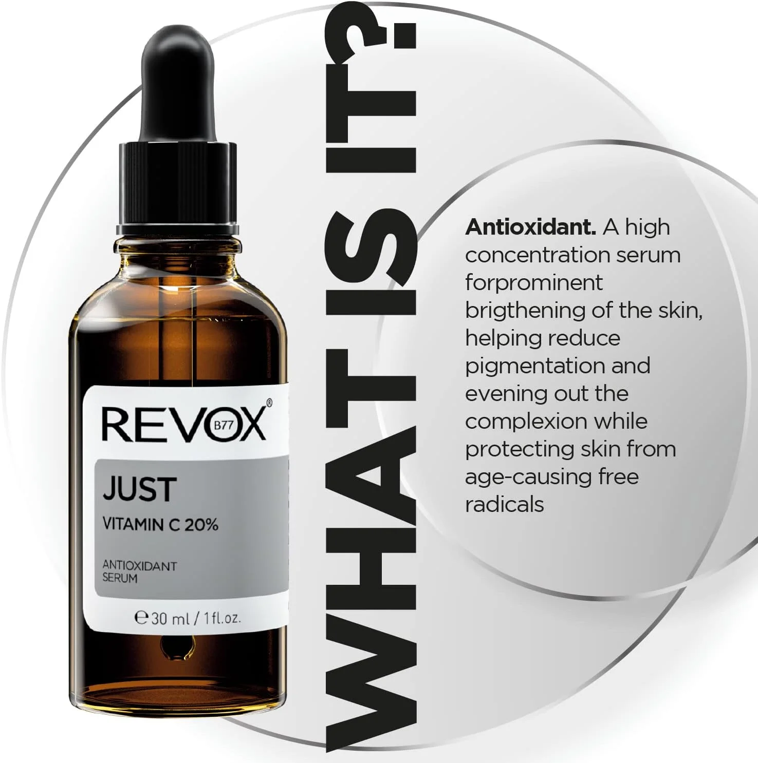 سرم ویتامین C ریوکس B77 JUST برای صورت - سرم ضد پیری قوی تر با 20% ویتامین C - کاهش چین و چروک و علائم پیری - احیا و تقویت کلاژن برای نتایج سریعتر - بطری 30 میلی لیتری