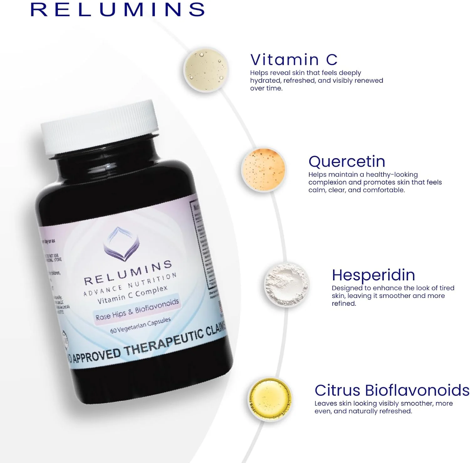 کپسول کمپلکس ویتامین C پیشرفته روشن کننده پوست حاوی گل رز و بیوفلاونوئیدها (60 عدد)