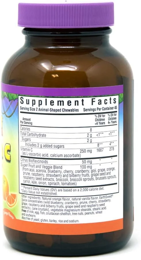 قرص های جویدنی ویتامین C بلو بونت Super Earth Rainforest Animalz، 90 عدد