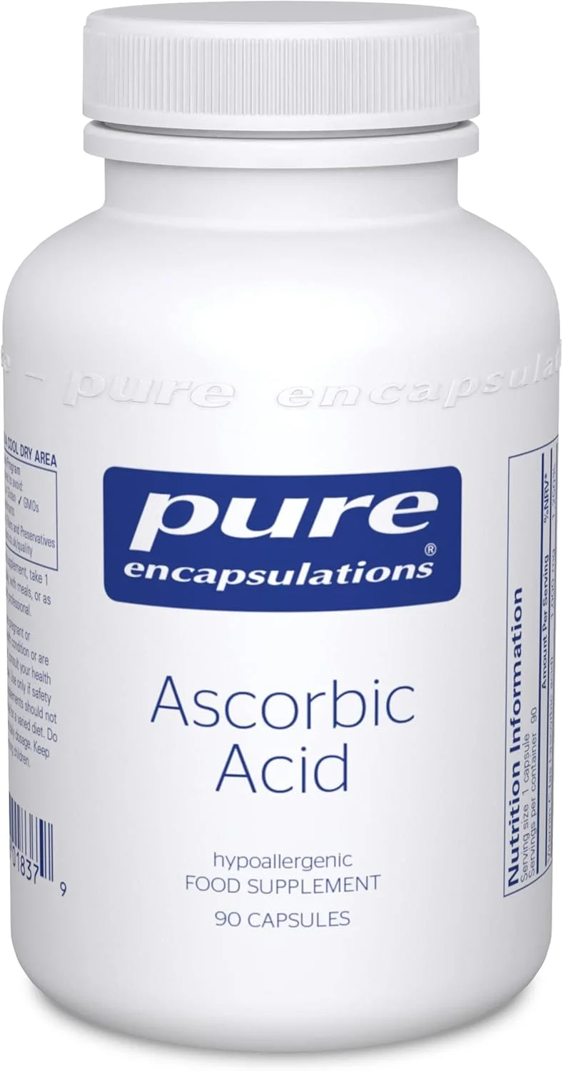 اسید آسکوربیک Pure Encapsulations - ویتامین C با قدرت حرفه ای 1000 میلی گرم - مکمل ضد حساسیت - 90 کپسول