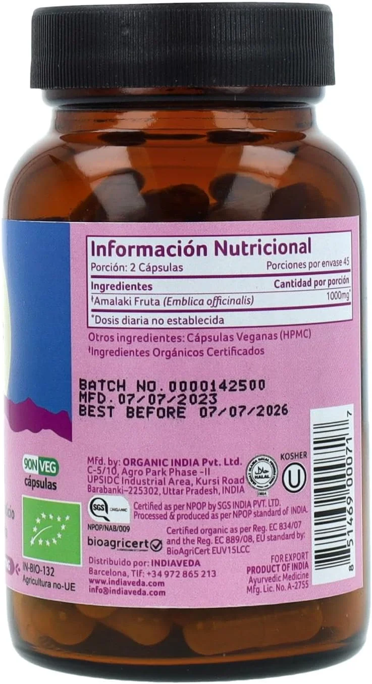 آمله ارگانیک ایندیا، 90 کپسول گیاهی