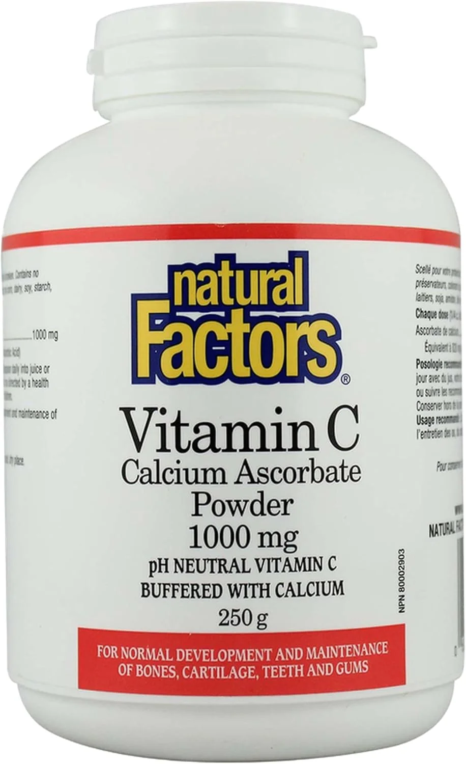 پودر ویتامین ث Natural Factors حاوی کلسیم آسکوربات