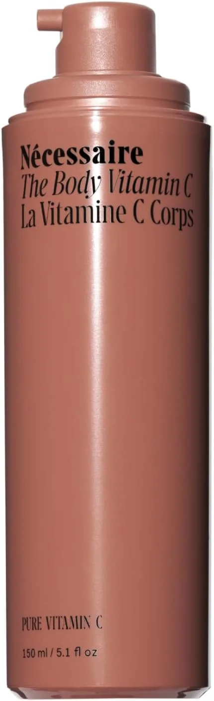 سرم ویتامین C بدن Nécessaire | درمان با ویتامین C خالص، ترانگزامیک اسید و آنزیم ها برای بانوان + آقایان | روشن کننده + یکنواخت کننده رنگ پوست | تست شده توسط متخصص پوست. ضد حساسیت (150 میلی لیتر/5.1 اونس)