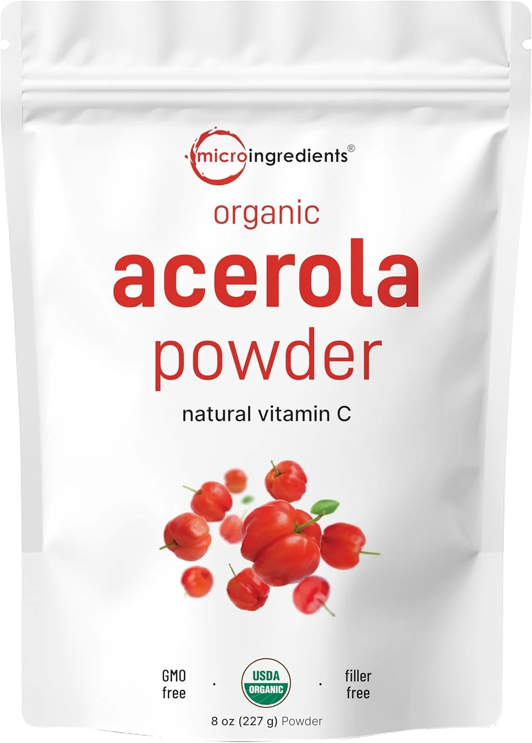 پودر خالص گیلاس آسرولا، ارگانیک، ویتامین C ارگانیک طبیعی برای تقویت سیستم ایمنی، 226 گرم، بهترین سوپرفودها برای نوشیدنی، اسموتی و نوشیدنی ها، مناسب برای گیاهخواران، محصول برزیل