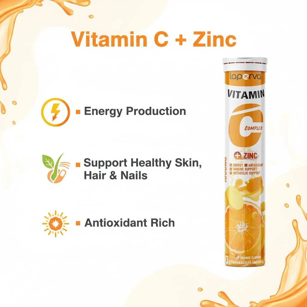 قرص ویتامین C + زینک 1000 میلی گرمی لاپروا 20 عددی