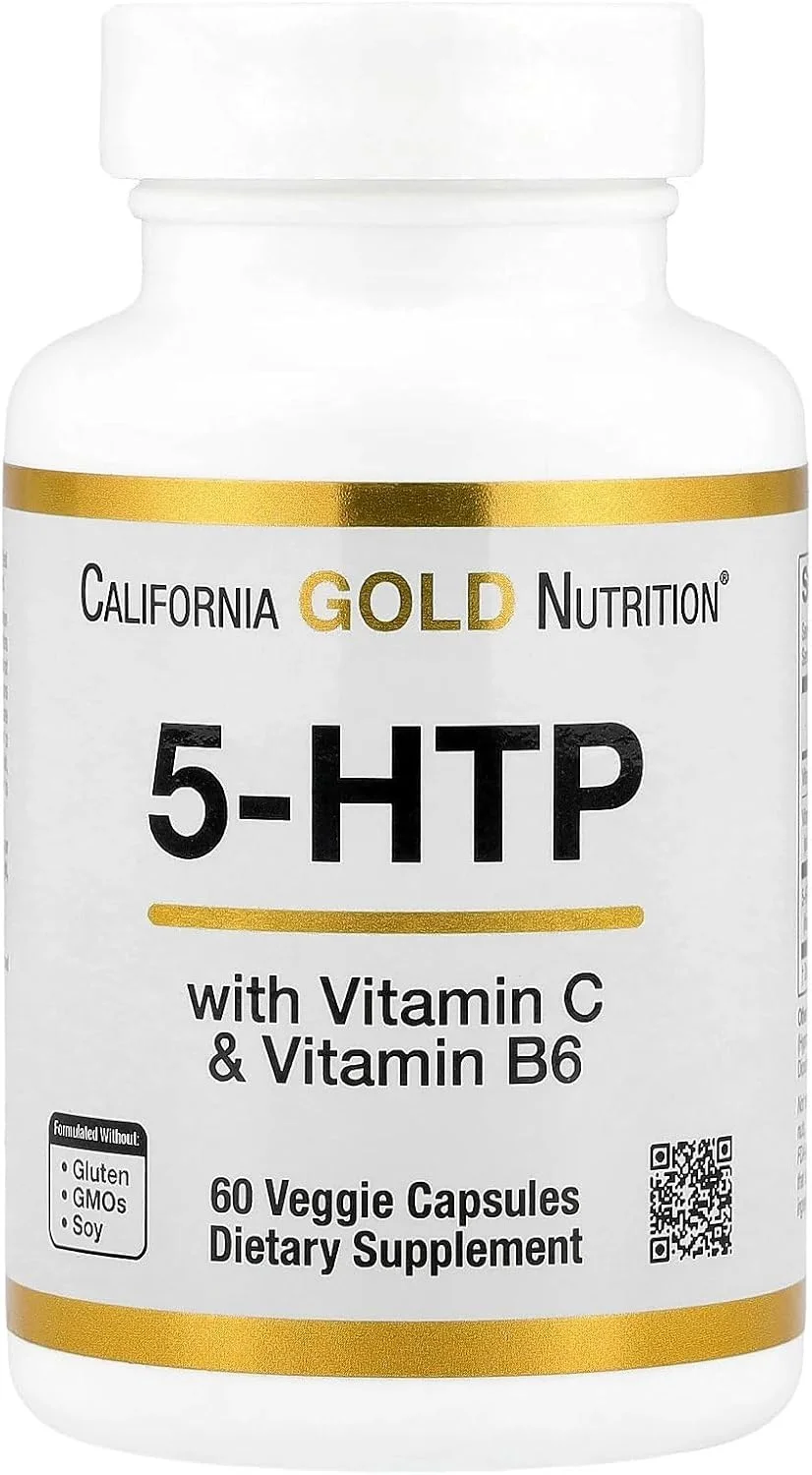 Lake Avenue Nutrition، 5-HTP به همراه ویتامین B6 و ویتامین C، 60 کپسول گیاهی