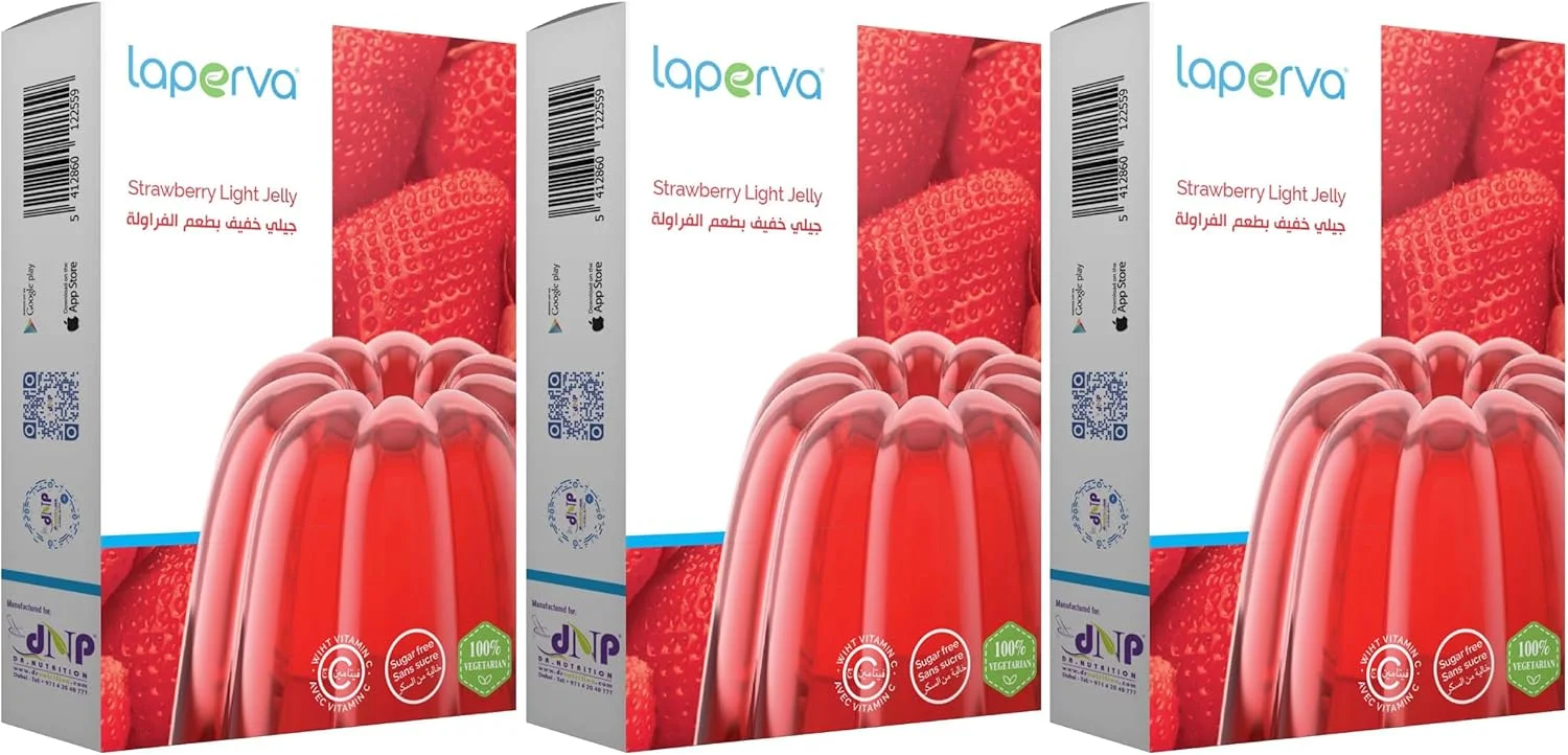 ژله رژیمی لاپروا، طعم توت فرنگی، 170 گرم، مناسب برای رژیم کتو و کم کربوهیدرات (بسته 3 عددی)