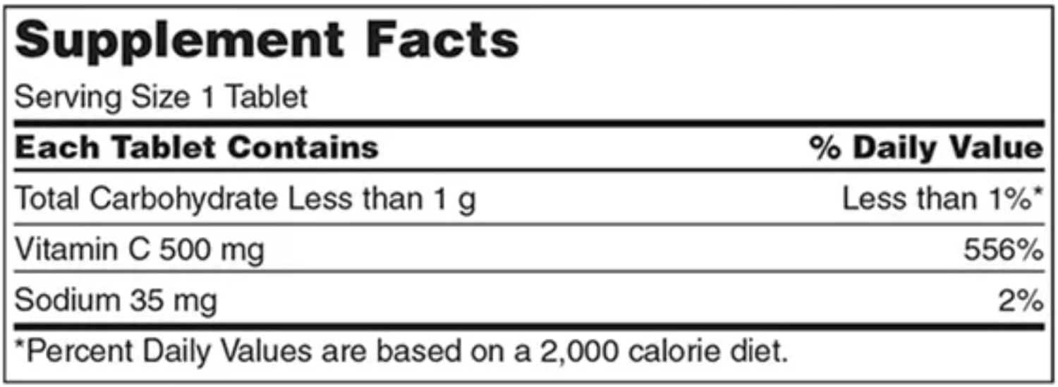 ویتامین C جویدنی Kirkland Signature 500 میلی گرم با طعم پرتقال تند: 500 عدد قرص