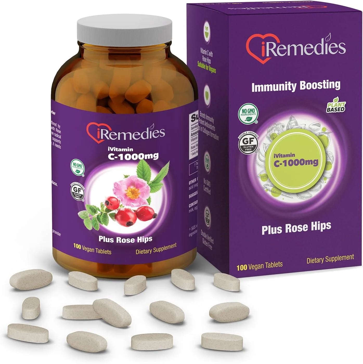 آی ویتامین ث ۱۰۰۰ میلی گرم آی رمدیز با رزهیپ - پی آر - ویتامین ث با قدرت بالا و رهش طولانی برای پشتیبانی از سیستم ایمنی - ۵۰ قرص گیاهی