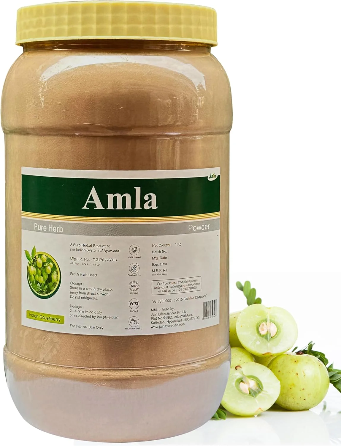 پودر آملا جین برای خوردن و آشامیدن، 1 کیلوگرم (1000 گرم) | پودر انگور فرنگی هندی طبیعی برای مو و پوست سالم | آنتی اکسیدان