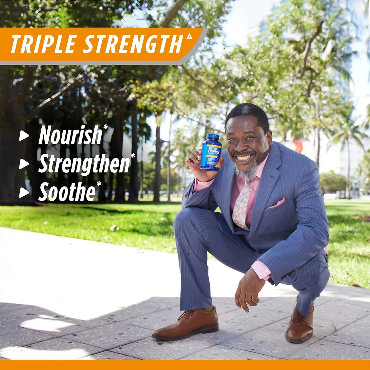 گلوکوزامین کندرویتین، قدرت سه گانه از Osteo Bi-Flex به همراه ویتامین C، مکمل های سلامت مفاصل به همراه پشتیبانی سیستم ایمنی، بدون گلوتن، 40 قرص روکش دار