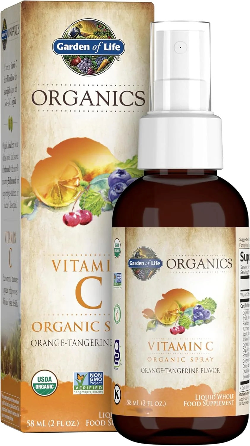 اسپری ویتامین C ارگانیک Garden of Life - Mykind Organics با طعم پرتقال-نارنگی