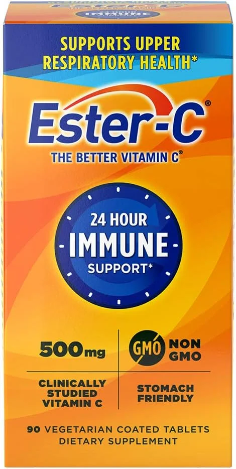 ویتامین ث Ester-C (پشتیبانی 24 ساعته از سیستم ایمنی، 1000 میلی گرم، 90 قرص روکش دار)