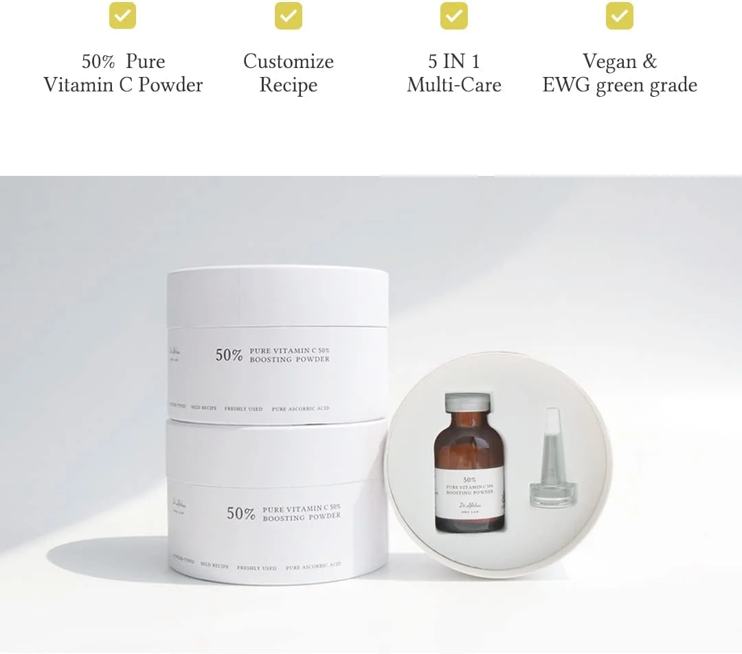 پودر تقویت کننده ویتامین C 50% دکتر آلتئا - وگان، بدون تست حیوانی، بهبود رنگ پوست، روشن کننده و مراقبت از خطوط ریز، ویتامین C برای مراقبت از پوست صورت و بدن.