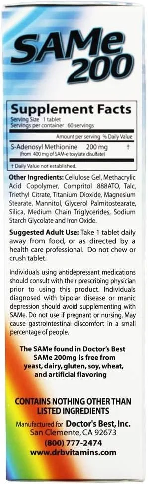 بهترین SAM-e دکتر (200 میلی گرم، 60 قرص روکش دار)