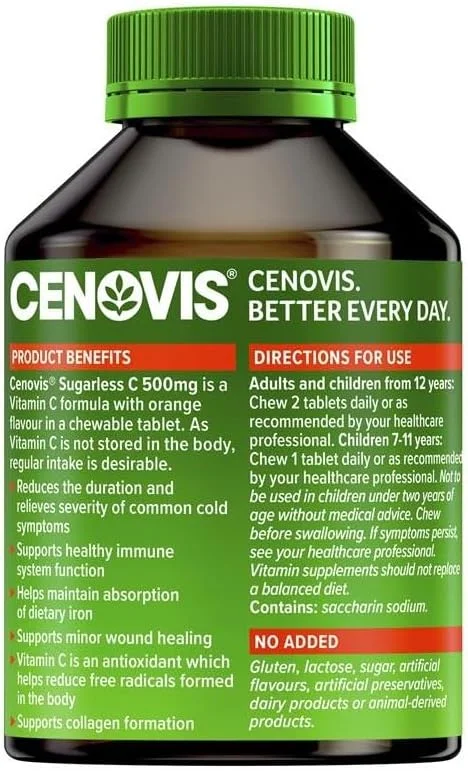 قرص جویدنی ویتامین ث 500 میلی گرم بدون شکر سنویس، 300 عدد