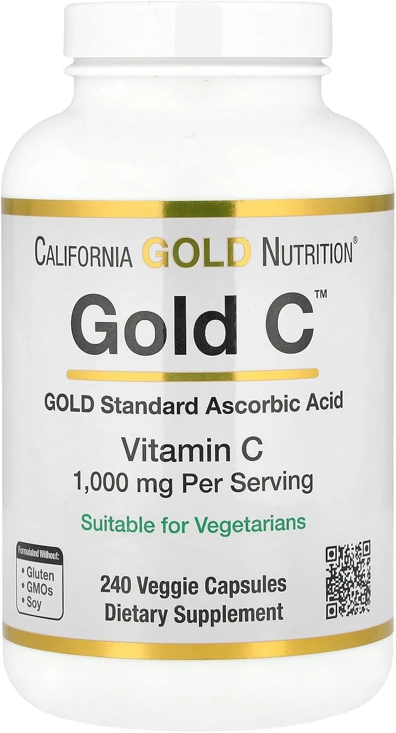 کپسول ویتامین C گلد سی California Gold Nutrition، درجه USP، ۱۰۰۰ میلی گرم، ۲۴۰ عدد کپسول گیاهی