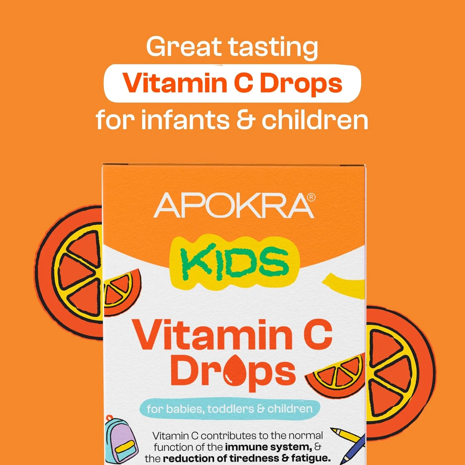 قطره ویتامین C آپوکرا - وگان - تامین 60 روزه - 30 میلی لیتر - بدون مواد نگهدارنده و بدون شکر، ویتامین C برای کودکان - ویتامین C 25 میلی گرم در هر 0.5 میلی لیتر | Memoraid Kids