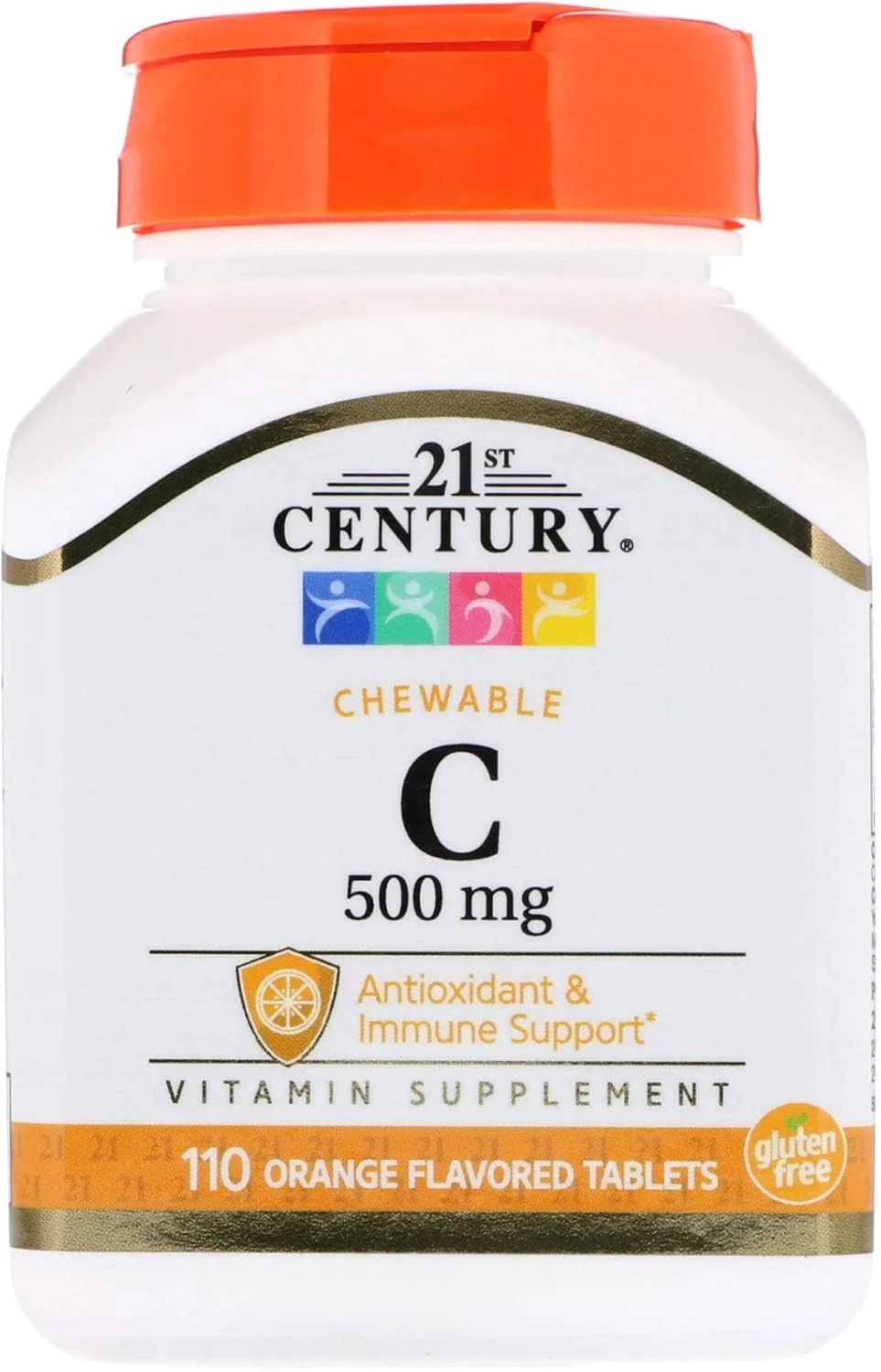 قرص جویدنی ویتامین C 500 میلی گرمی با طعم پرتقال، 110 عدد، 21st Century
