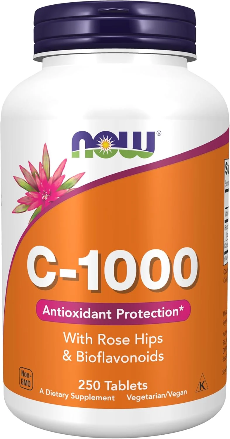Now Foods ویتامین C 1000 به همراه گل رز و بیوفلاونوئیدها 250 عدد قرص