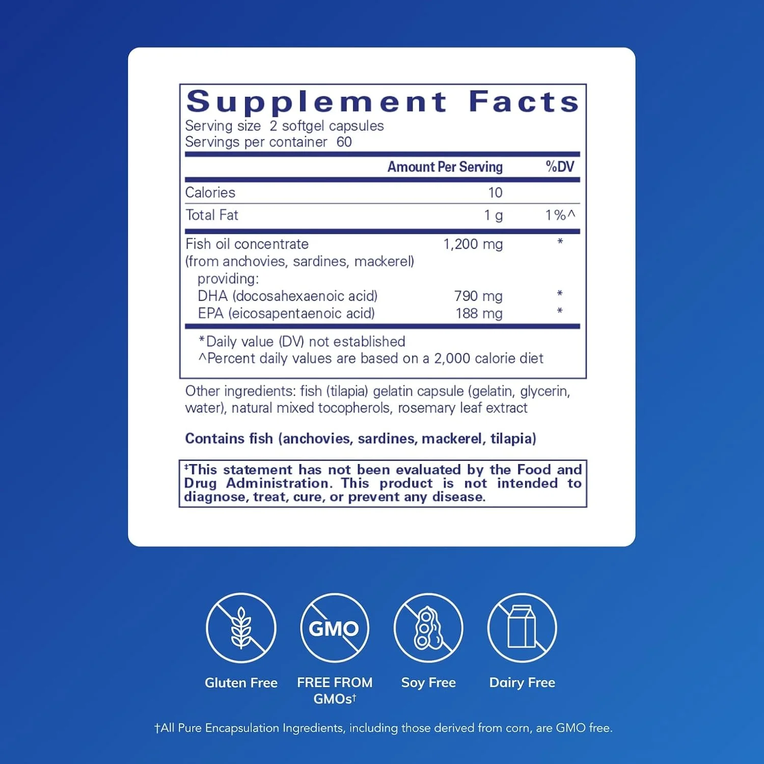پیور انکپسولیشنز - DHA آلتیمیت - روغن ماهی DHA با عصاره فوق بحرانی CO2 سازگار با محیط زیست - 120 سافت ژل
