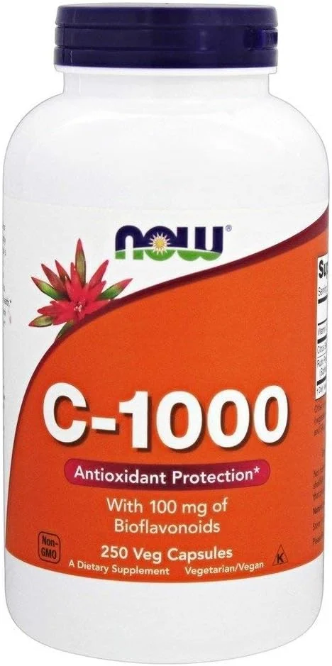 NOW ویتامین C-1000، به همراه بیوفلاونوئیدها 100 میلی گرم، آنتی اکسیدان و سیستم ایمنی، 250 کپسول گیاهی NOW ویتامین C-1000، به همراه بیوفلاونوئیدها 100 میلی گرم، آنتی اکسیدان و سیستم ایمنی، 250 کپسول گیاهی