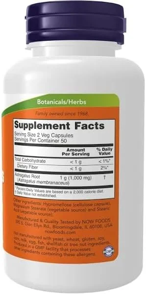 Now Foods، آستراگالوس، 500 میلی گرم، 100 کپسول