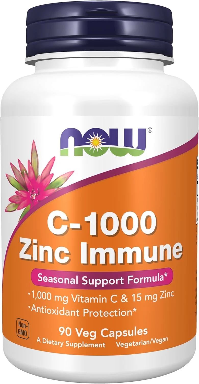 NOW Foods, C-1000 Zinc Immune، ویتامین C، ۱۰۰۰ میلی گرم و زینک، ۱۵ میلی گرم، ۹۰ کپسول گیاهی NOW Foods, C-1000 Zinc Immune، ویتامین C، ۱۰۰۰ میلی گرم و زینک، ۱۵ میلی گرم، ۹۰ کپسول گیاهی