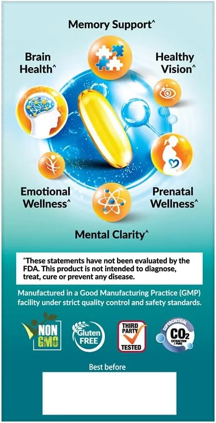 روغن ماهی امگا 3 LABO Nutrition OmaxPure DHA76، فوق غلیظ 76% 950 میلی گرم DHA، EPA، 60 عدد، گرید دارویی، فرم rTG استخراج شده با CO2 فوق بحرانی، برای سلامت قلب، مفاصل، مغز و سیستم ایمنی