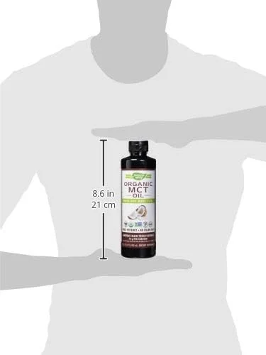 روغن MCT ارگانیک نارگیل Nature's Way، غیر GMO، بدون گلوتن، 14 گرم MCT در هر وعده، 473 میلی لیتر (بسته 6 عددی)