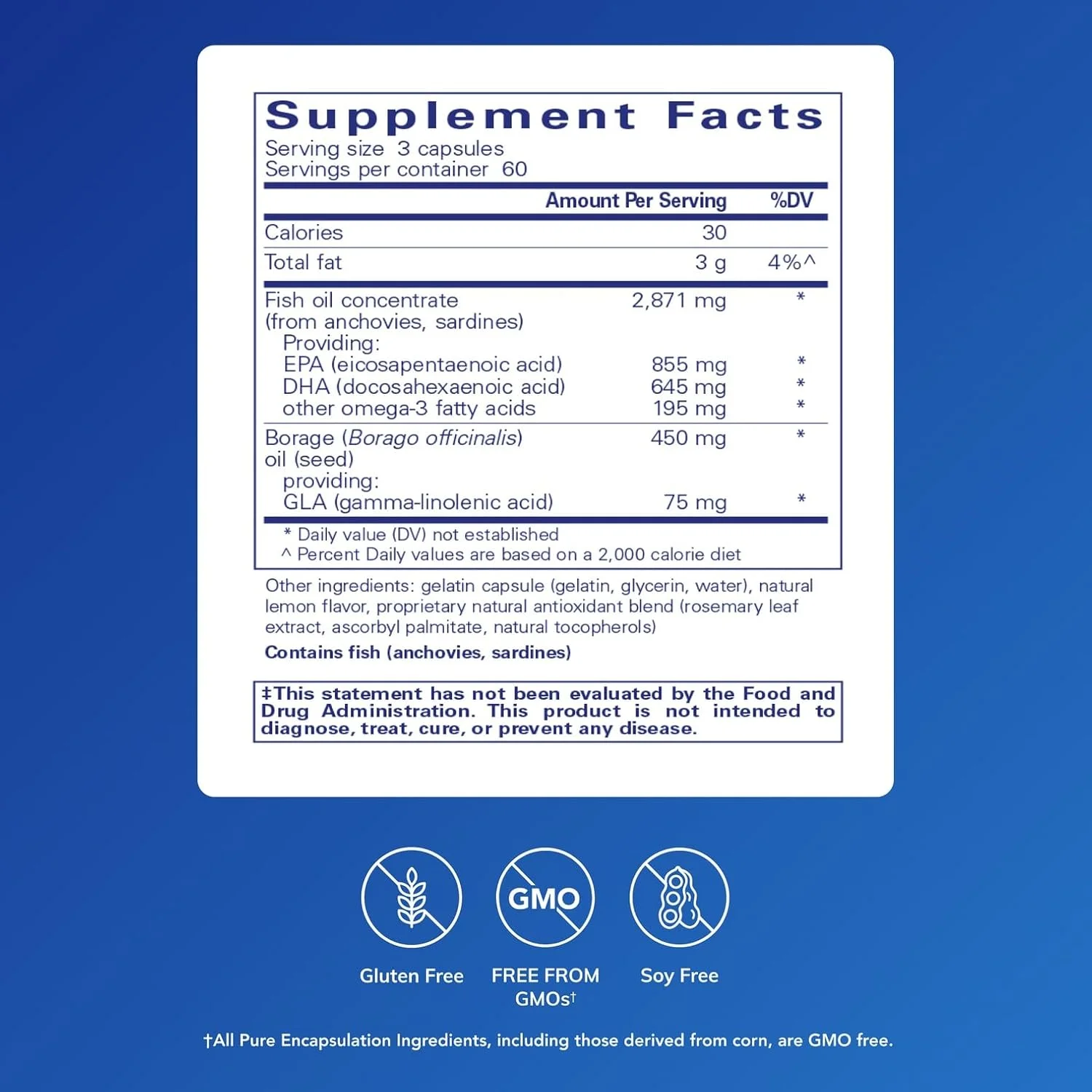 Pure Encapsulations Visionpro Epa/Dha/Gla | پشتیبانی از تولید اشک طبیعی و حفظ رطوبت چشم* | 180 سافت ژل