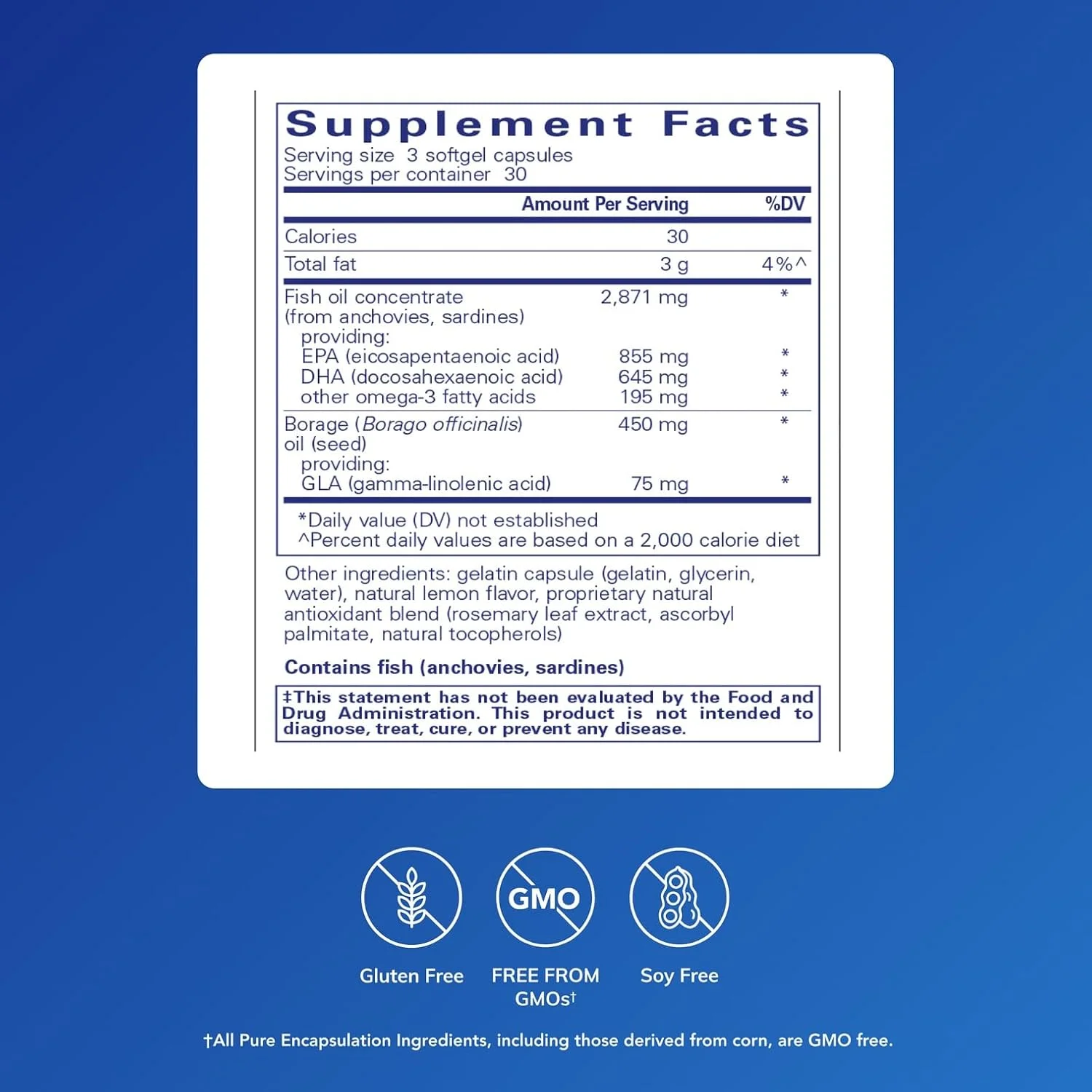 Pure Encapsulations Visionpro Epa/Dha/Gla | پشتیبانی از تولید اشک طبیعی و حفظ رطوبت چشم* | 90 سافت ژل