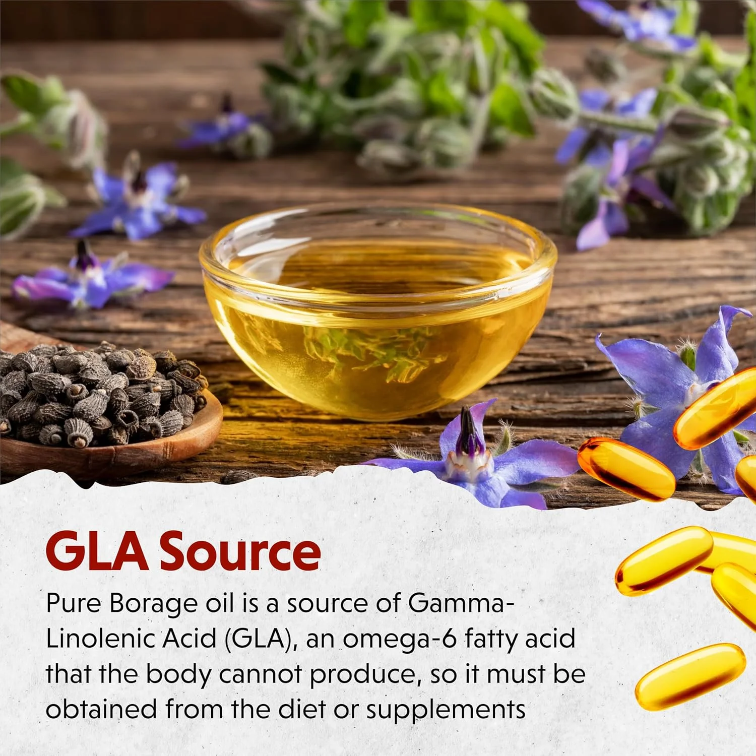 روغن گل گاوزبان ارگانیک Barlean's، ۱۰۰۰ میلی گرم، ۶۰ عدد، بطری