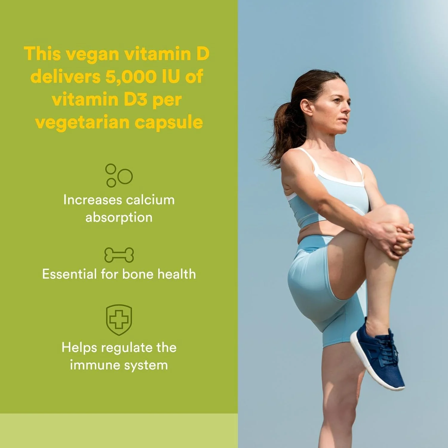 نچرال فاکتورز Whole Earth & Sea Pure Food ویتامین D3 گیاهی Bioenhanced 5000 واحد بین المللی 60,150553