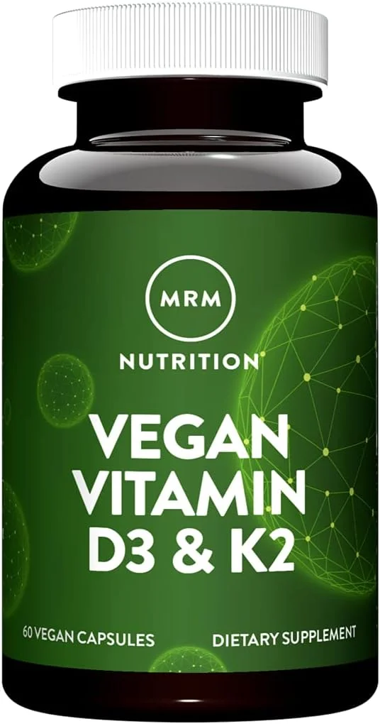 MRM Nuturition ویتامین D3 و K2 گیاهی | سلامت استخوان + ایمنی | ساخته شده از گلسنگ | پشتیبانی از جذب کلسیم | مناسب برای گیاهخواران | 60 سروینگ