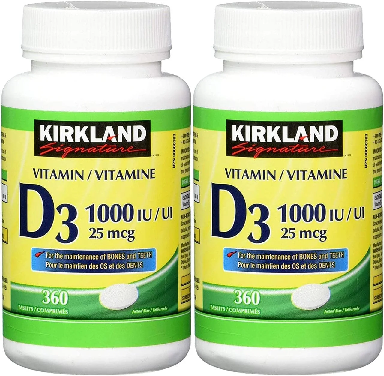 ویتامین د3 Kirkland Signature، 1000 واحد بین المللی، بسته 2 عددی