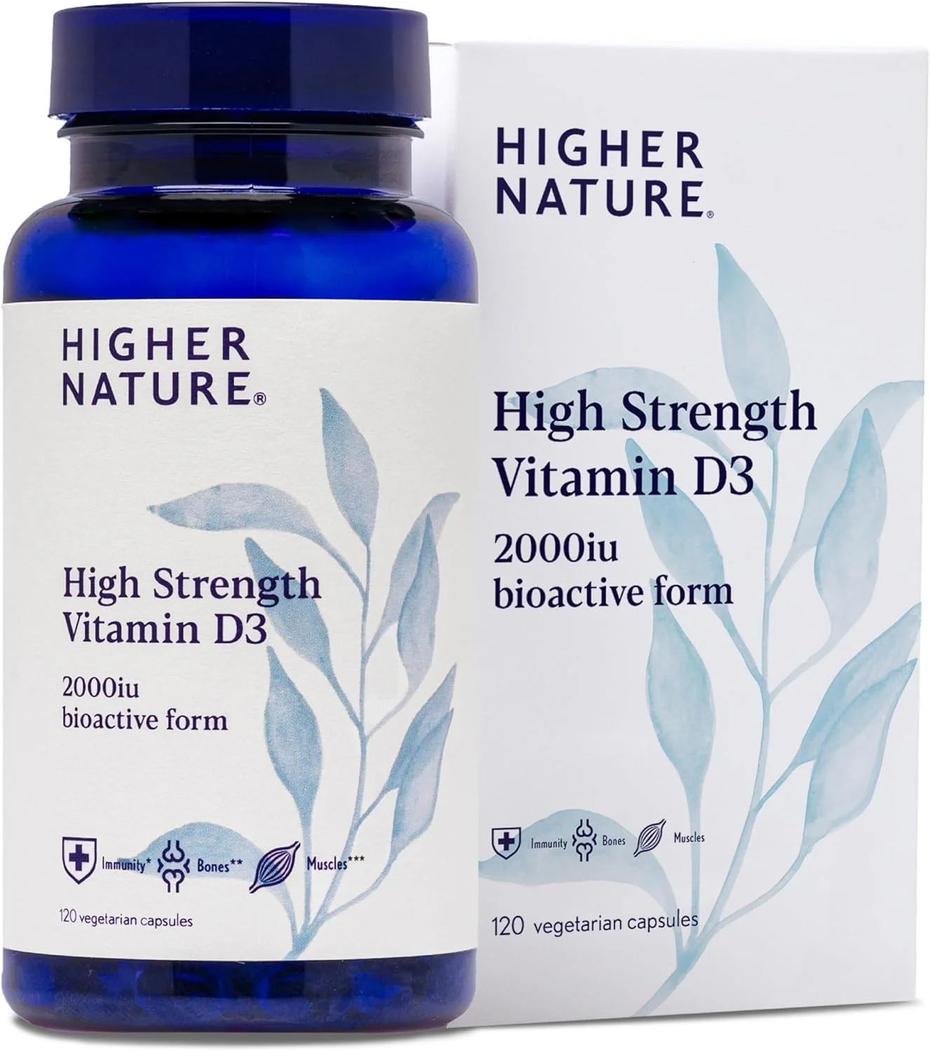 ویتامین D3 با قدرت بالا Higher Nature 2000 واحد بین المللی - 120 کپسول