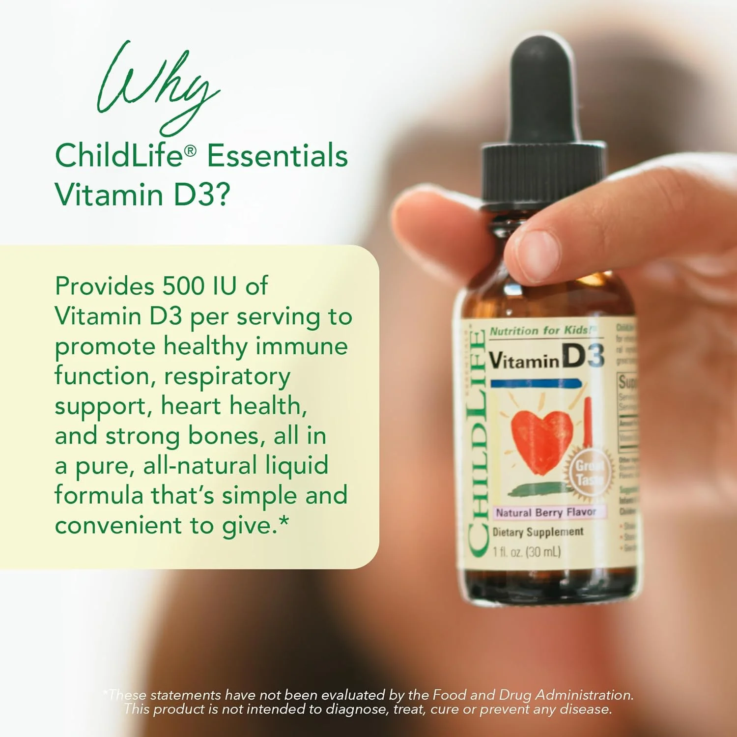 ویتامین D3 کودکانه Childlife Essentials - قطره های ویتامین D برای کودکان، 500 IU، پشتیبانی از سلامت سیستم ایمنی، قلب و استخوان، کاملا طبیعی، بدون گلوتن، غیر GMO - طعم توت طبیعی، بطری 1 اونس (بسته 2 عددی)