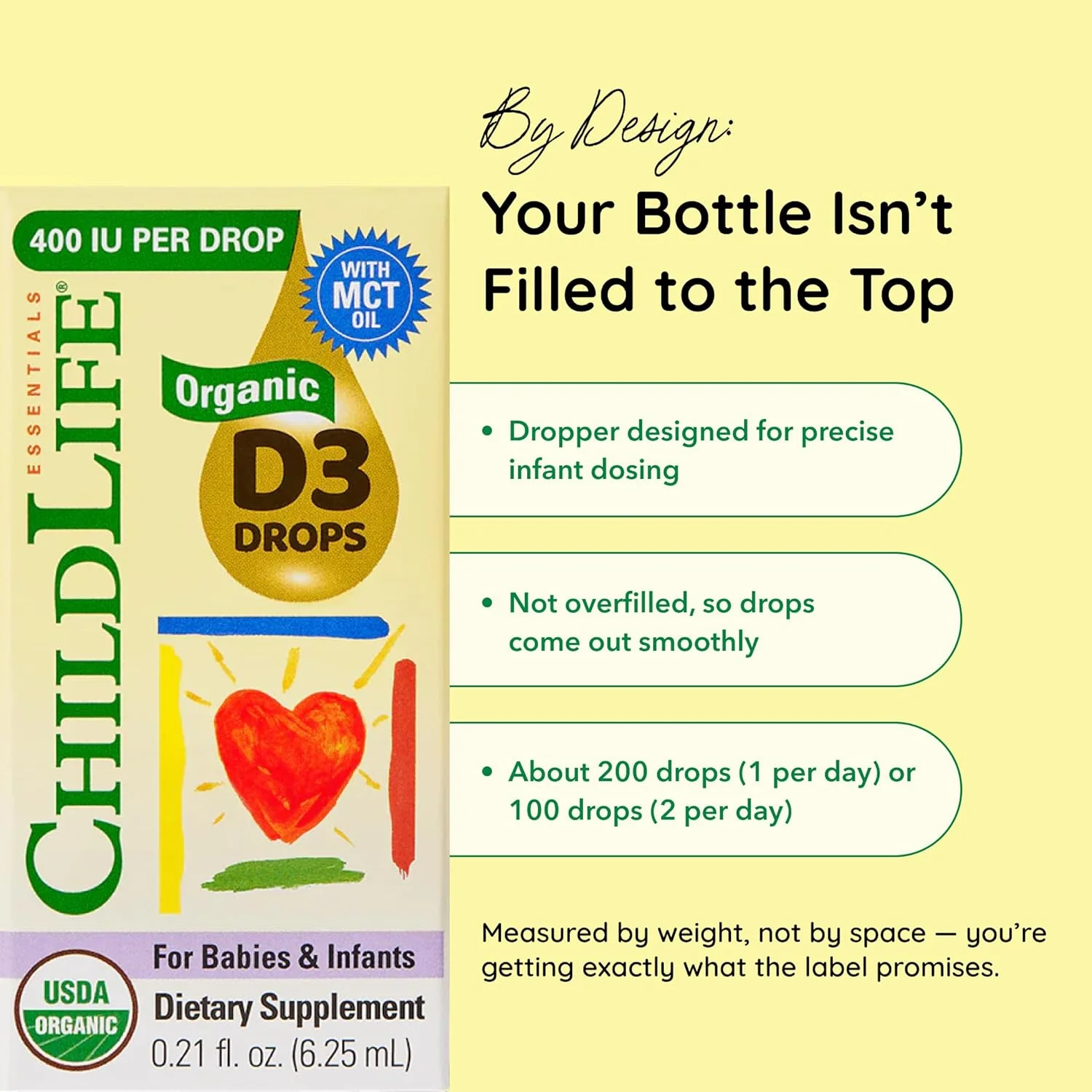 قطره ویتامین D3 ارگانیک Childlife Essentials با روغن MCT، 400 واحد بین المللی در هر قطره، طعم طبیعی توت، 6.25 میلی لیتر