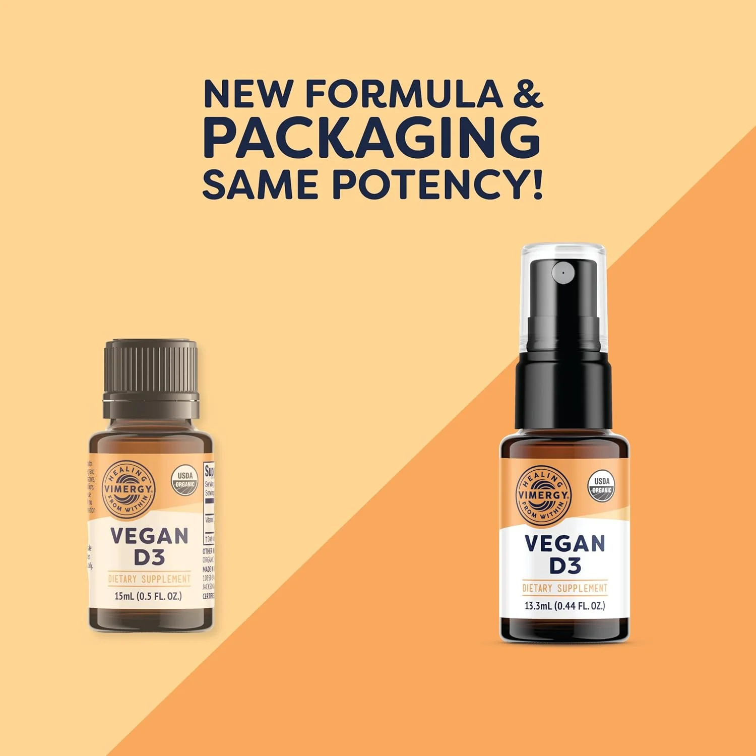 عصاره ویتامین D3 ارگانیک و وگان Vimergy، ۹۶ سروینگ - پشتیبانی از استخوان های قوی و سیستم ایمنی سالم - قطره ویتامین D3 مایع بدون الکل - بدون گلوتن، غیر تراریخته، کوشر، وگان و پالئو (۱۵ میلی لیتر)