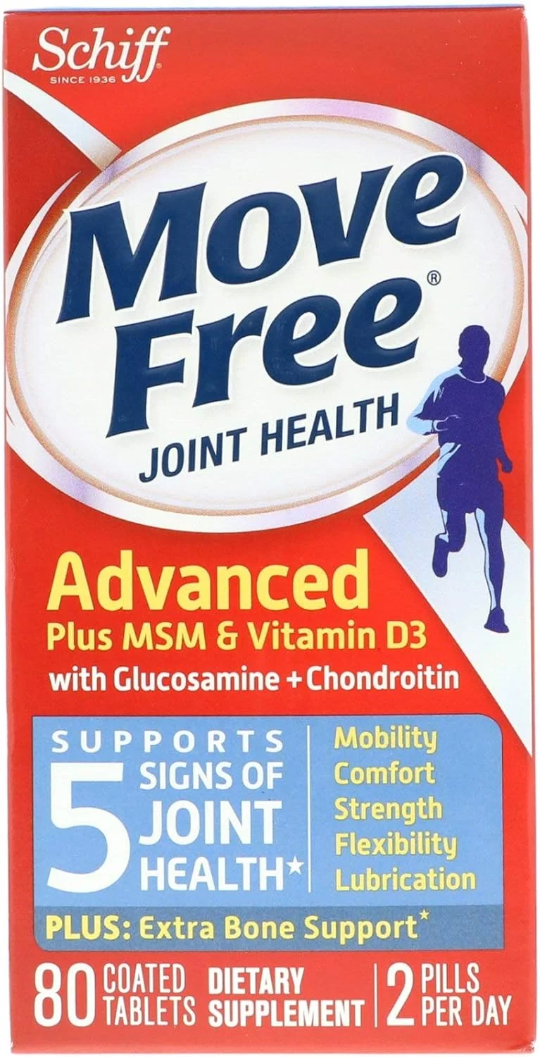 شیف، موو فری، سلامت مفاصل، پلاس MSM و ویتامین D3، 80 قرص روکش دار