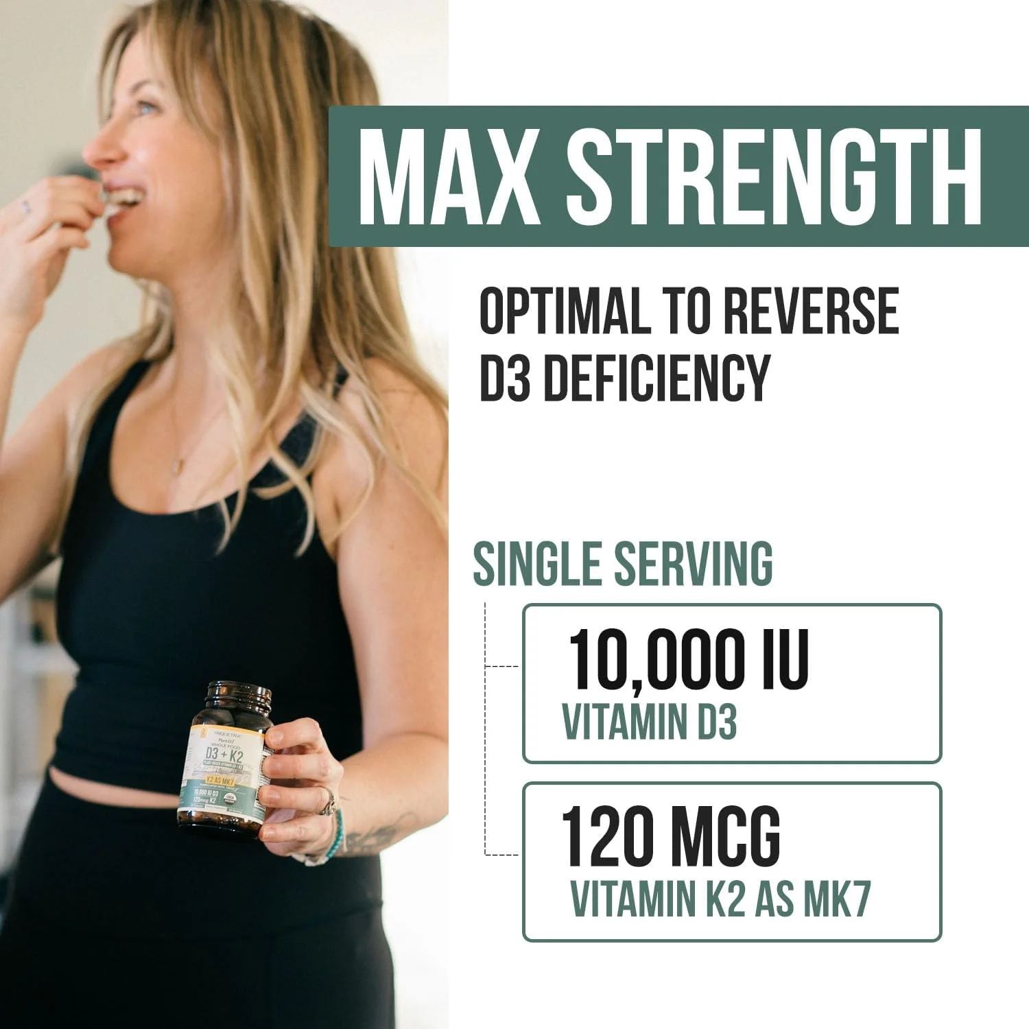 D3 + K2 گیاهی ارگانیک | 10000 واحد بین المللی D3 + 120 میکروگرم K2 به عنوان All-Trans MK7 از MenaQ7® - 100% غذای کامل، خام و وگان | هضم بهبود یافته با کمپلکس پری بیوتیک و سوپرفود – D3 از جلبک ارگانیک (60 عدد) D3 + K2 گیاهی ارگانیک | 10000 واحد بین المللی D3 + 120 میکروگرم K2 به عنوان All-Trans MK7 از MenaQ7® - 100% غذای کامل، خام و وگان | هضم بهبود یافته با کمپلکس پری بیوتیک و سوپرفود – D3 از جلبک ارگانیک (60 عدد)