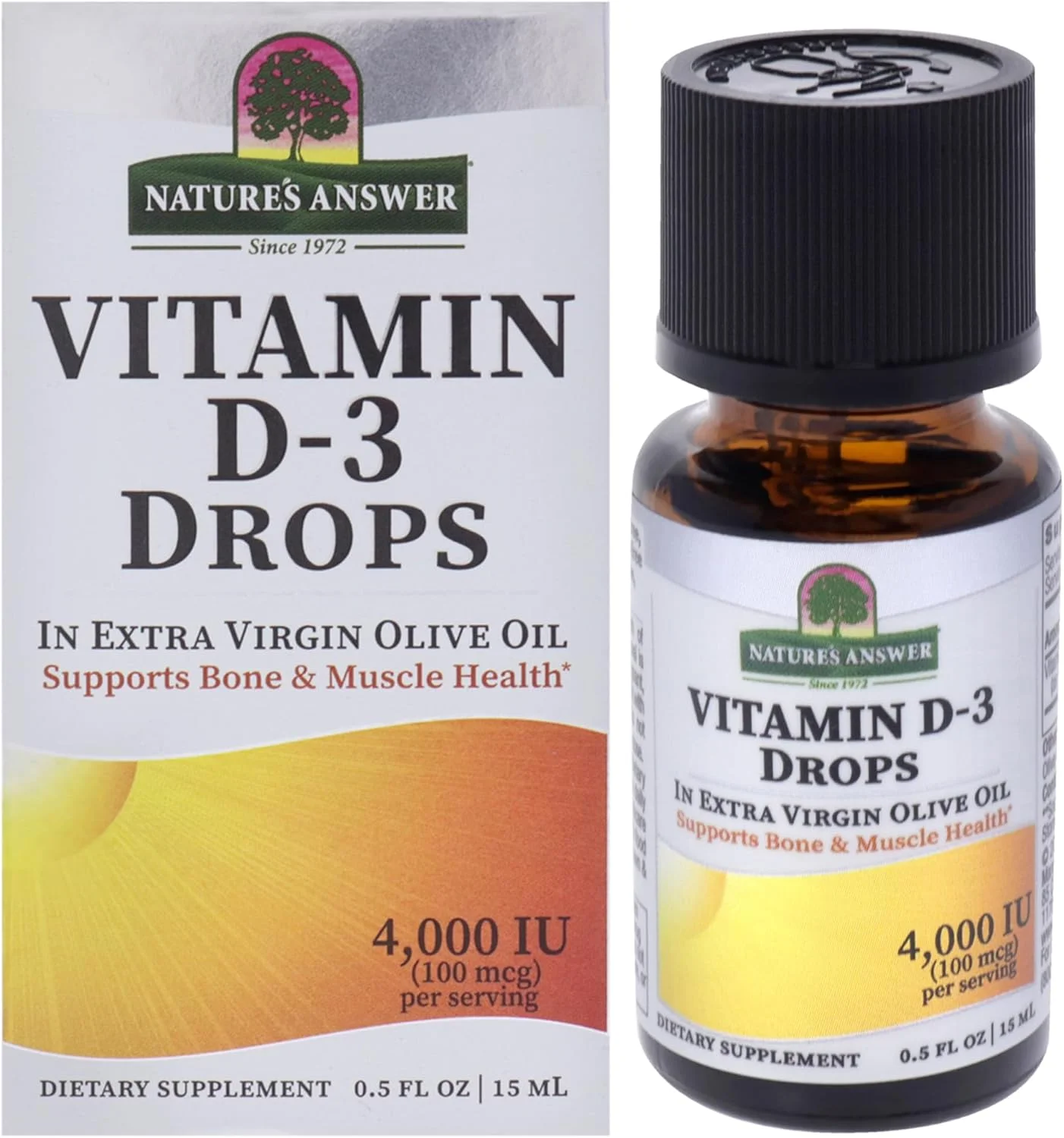 قطره ویتامین D3 مایع Nature's Answer، 4000 واحد بین المللی