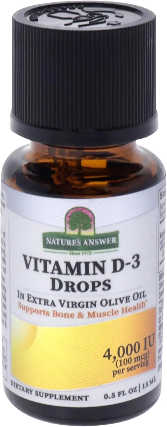 قطره ویتامین D3 مایع Nature's Answer، 4000 واحد بین المللی