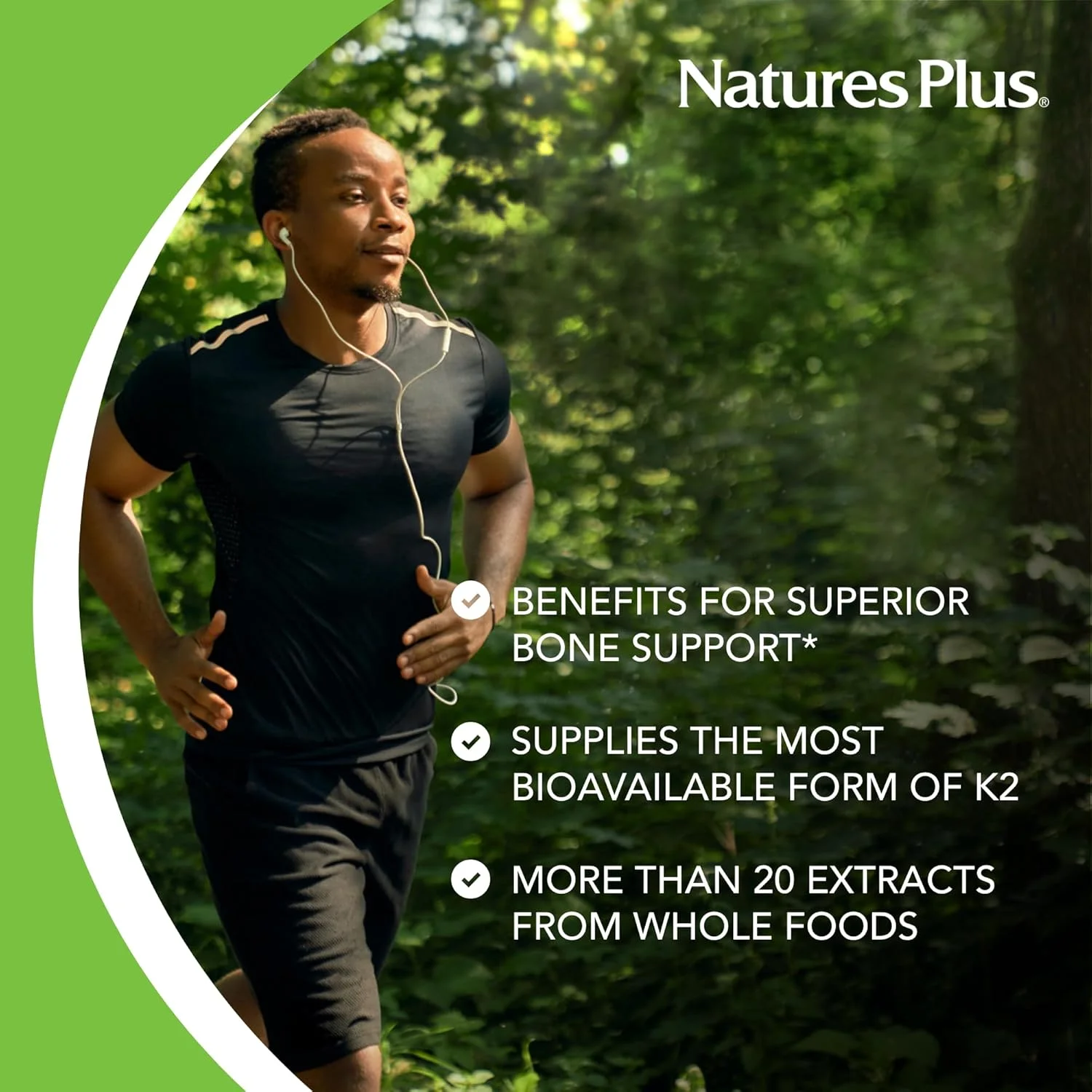 ویتامین K2 ارگانیک Nature's Plus Source of Life Garden - 60 کپسول گیاهی، بسته 2 عددی - پشتیبانی از استخوان - دارای گواهی ارگانیک، غیر GMO، بدون گلوتن - 120 سروینگ در مجموع
