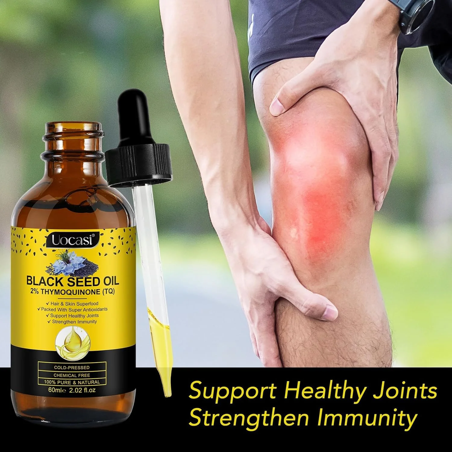 روغن سیاه دانه اوکاسی، پرس سرد، 100% خالص و طبیعی، مناسب برای رشد مو و مراقبت از پوست، 60 میلی لیتر