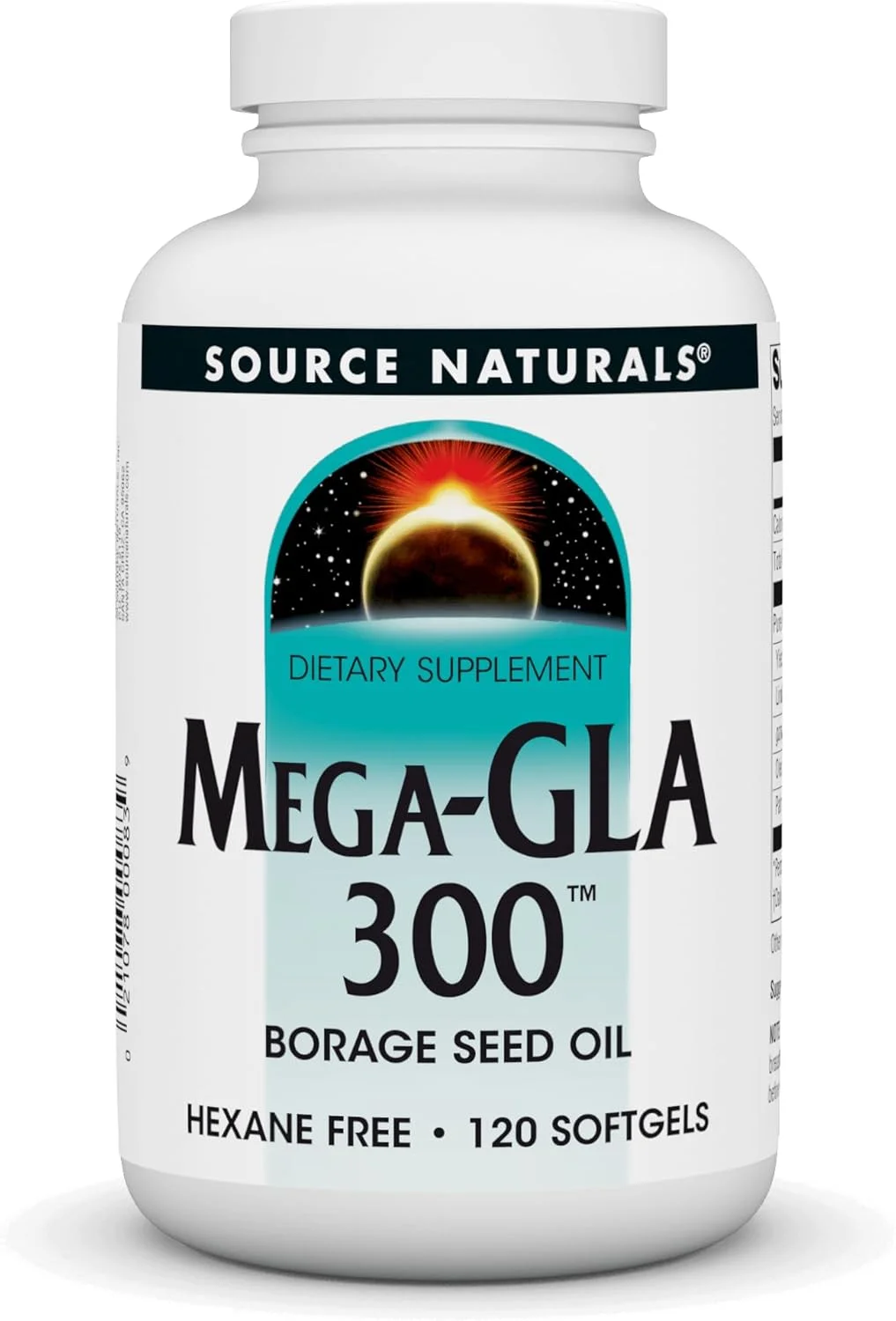 روغن دانه گل گاوزبان Mega-GLA 300 Source Naturals، 120 کپسول